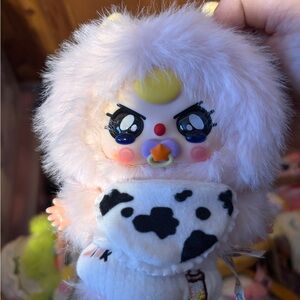 Cute Plush Doll with Cow Print Outfit